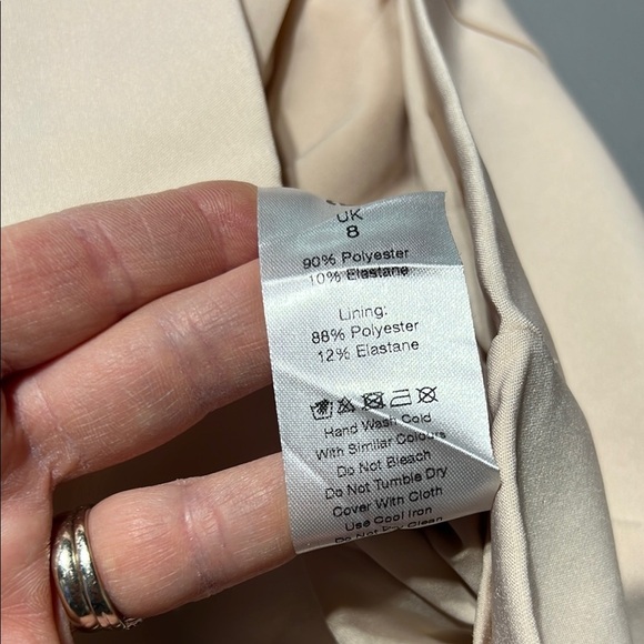 Lavish Allice Peach Cream Chiffon Bodycon Puff Sheer Sleeve Mini Dress Size 4 - Picture 10 of 15